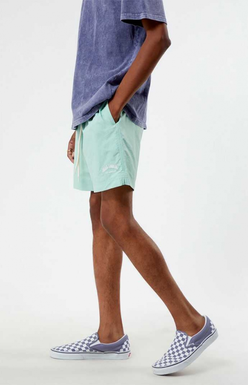 MINT PacSun Mint Nylon Collegiate 6.5" Swim Trunks | XZFSOCB-12