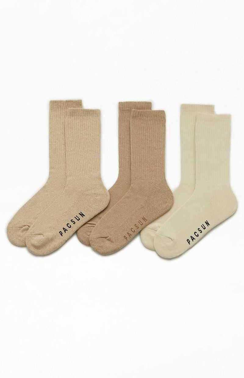 MULTI PacSun 3 Pack Eco Basic Crew Socks | GOXHIVT-25