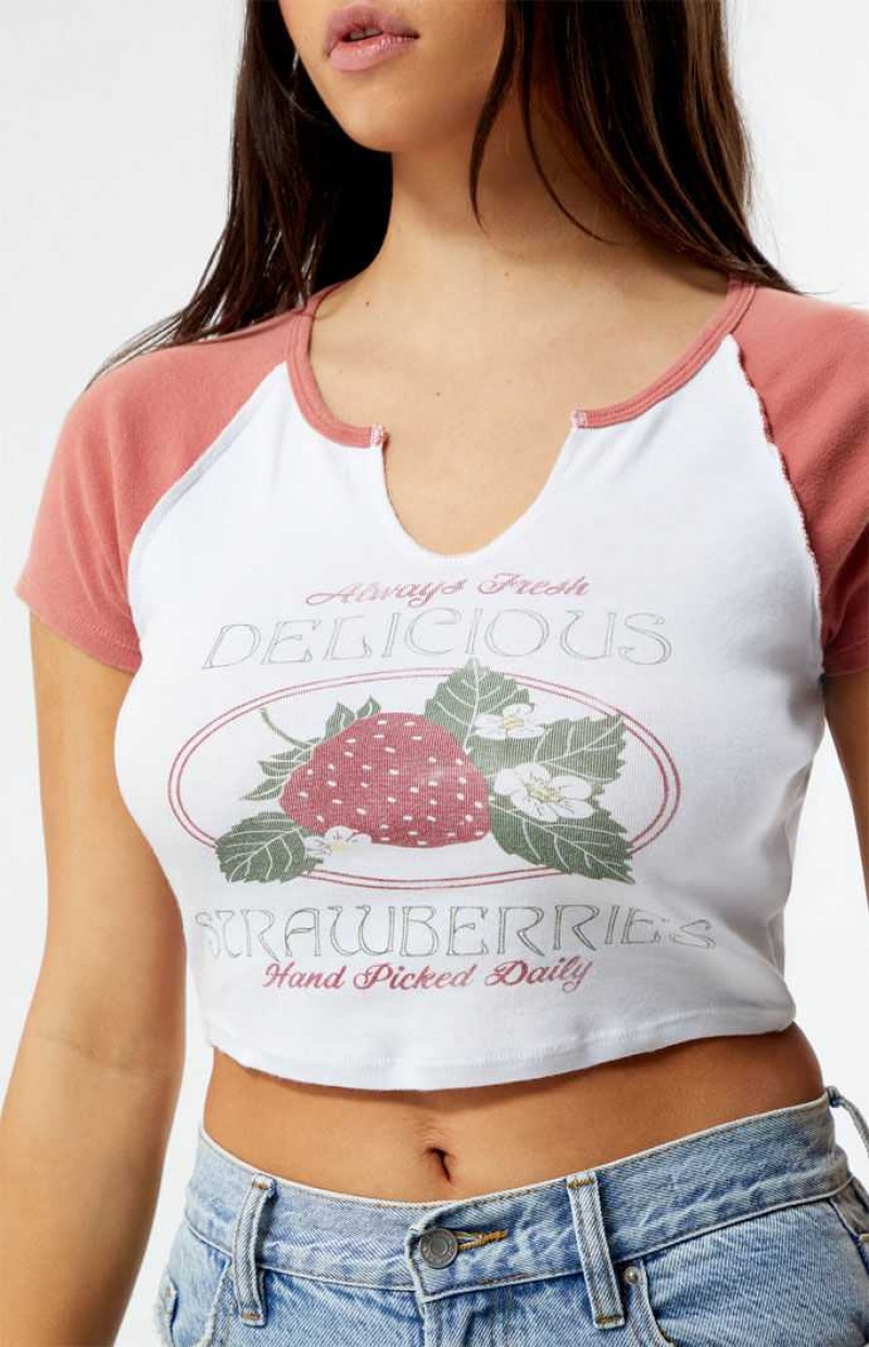 MULTI PacSun Delicious Strawberries Raglan T-Shirt | FNBDJYE-27