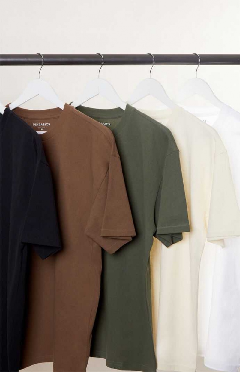 MULTI PacSun PS Basics 5 Pack Reece Regular T-Shirts | YLGMBCJ-74