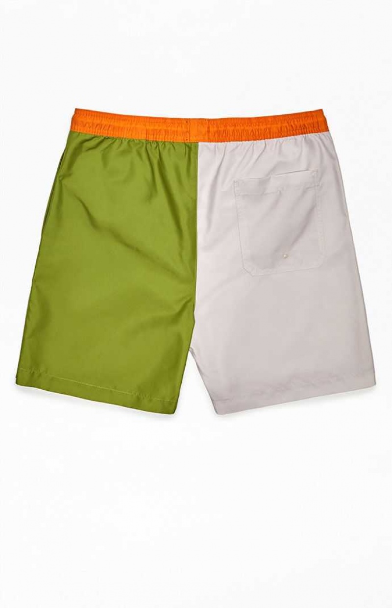 MULTI PacSun Recycled Purple Green 15" Swim Trunks | DNJPXUZ-53