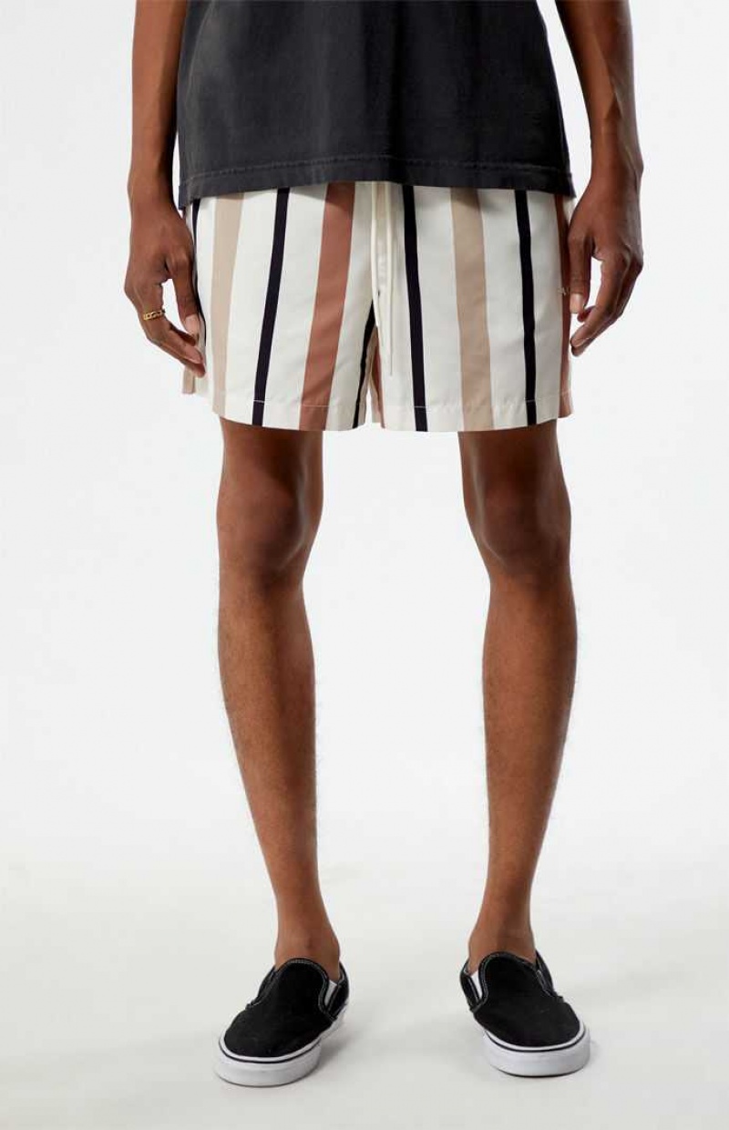 MULTI PacSun Stripe 4.5" Swim Trunks | BUZMSXH-02