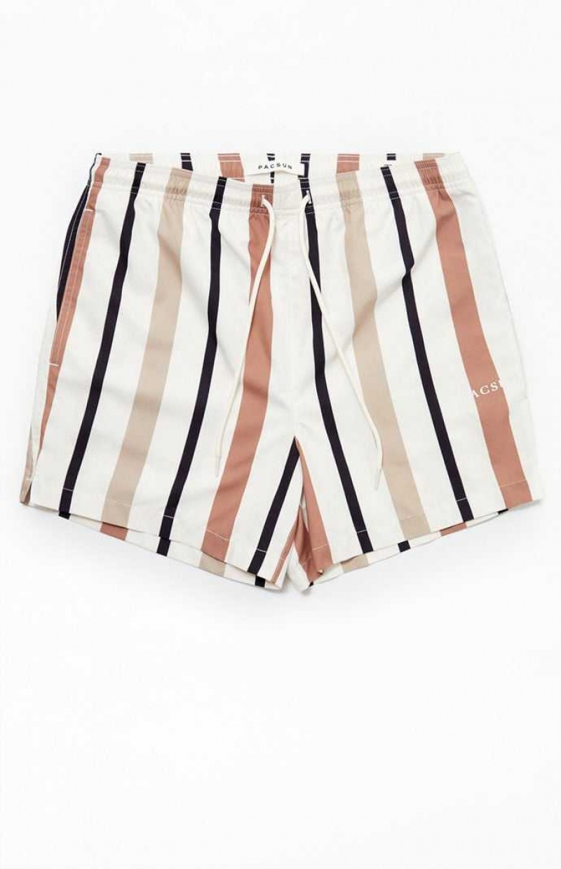 MULTI PacSun Stripe 4.5" Swim Trunks | BUZMSXH-02