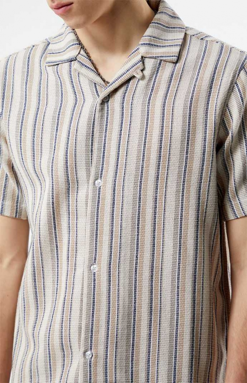 MULTI PacSun Woven Striped Camp Shirt | QUAHKBM-23