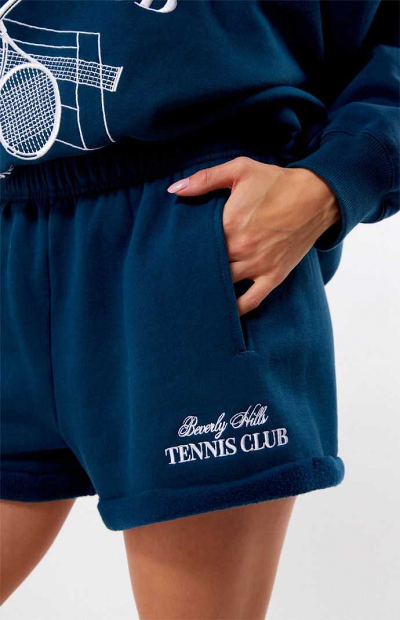 NAVY PacSun Beverly Hills Tennis Club Rolled Sweat Shorts | TJSOKNX-41