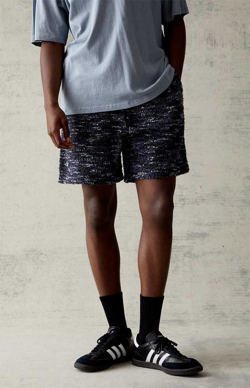 NAVY PacSun Fleece Nep Blue Shorts | GOYQPRT-96