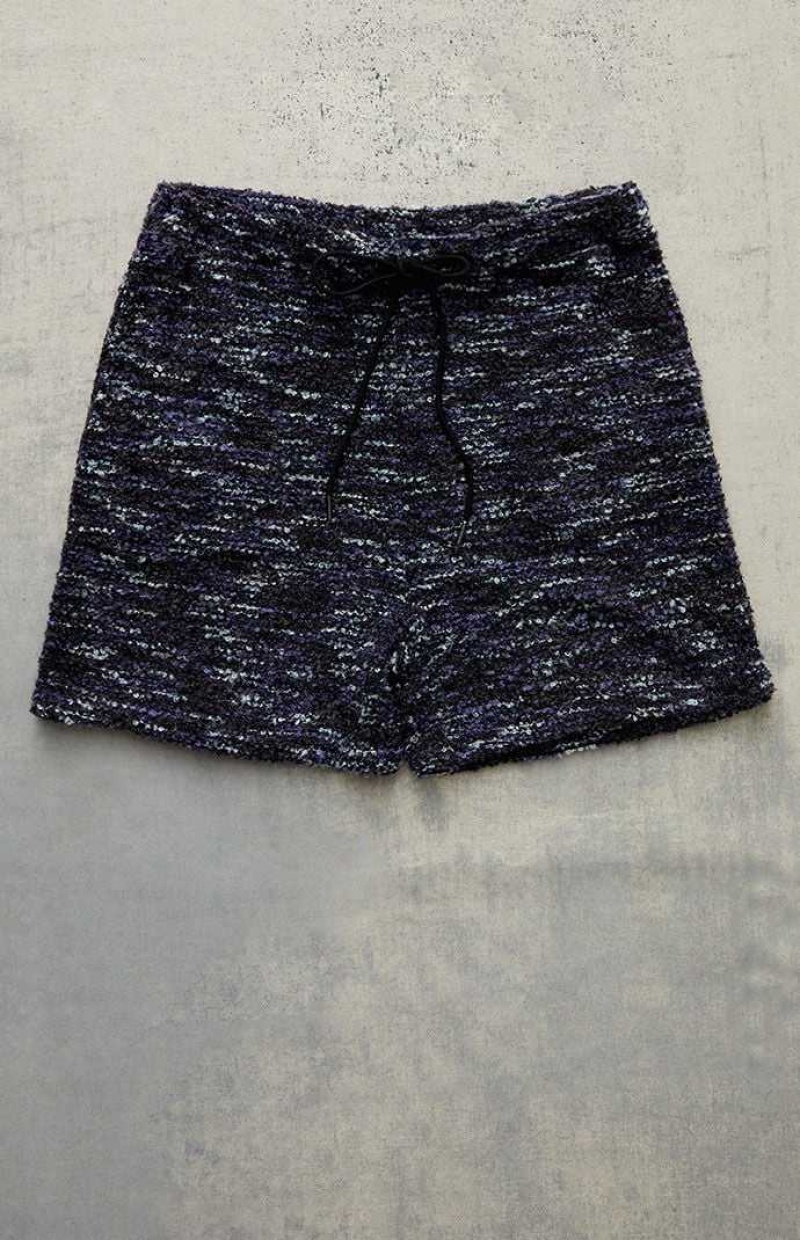 NAVY PacSun Fleece Nep Blue Shorts | GOYQPRT-96