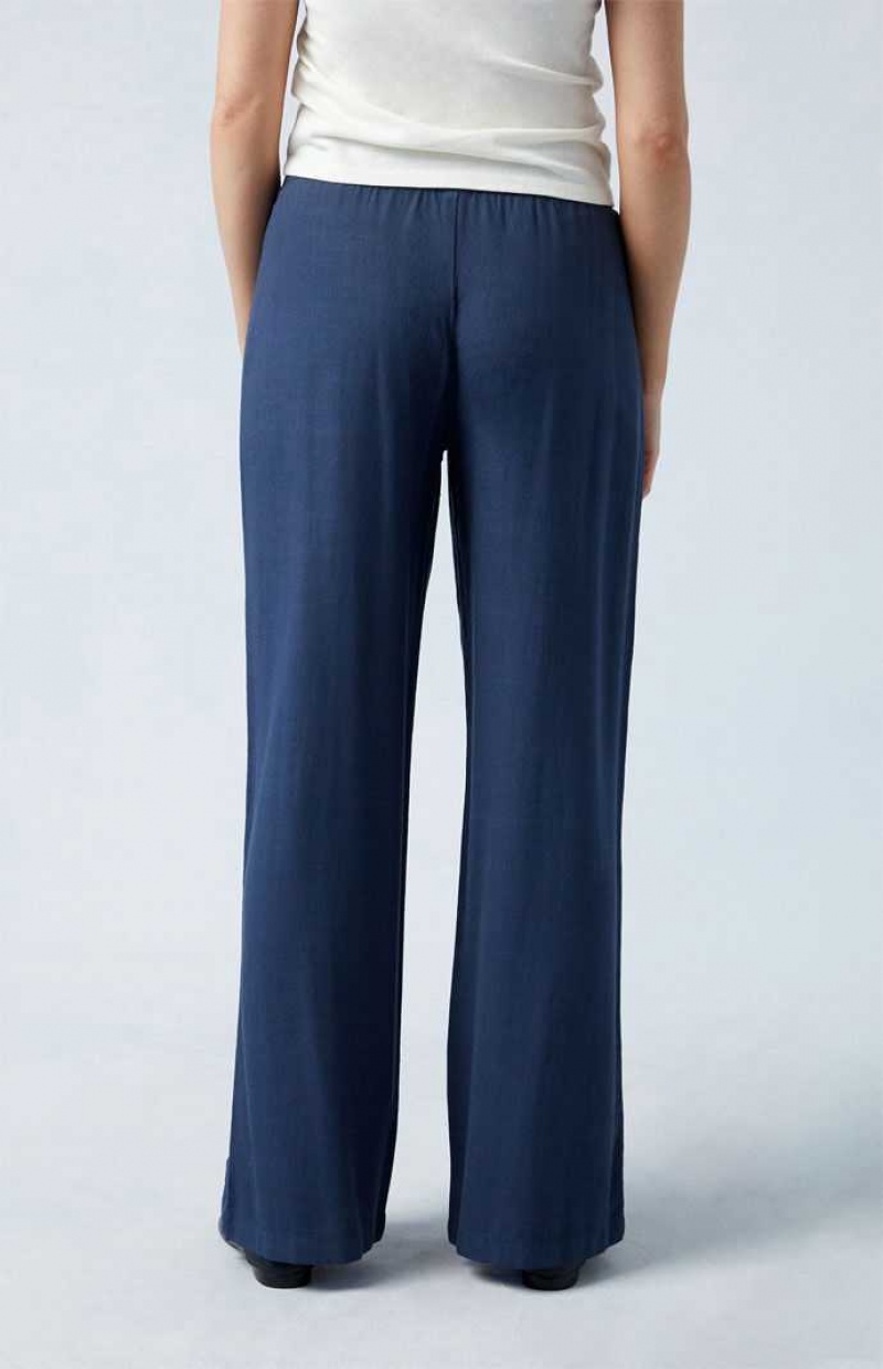 NAVY PacSun Linen Pull-On Pants | AZDPQBT-29