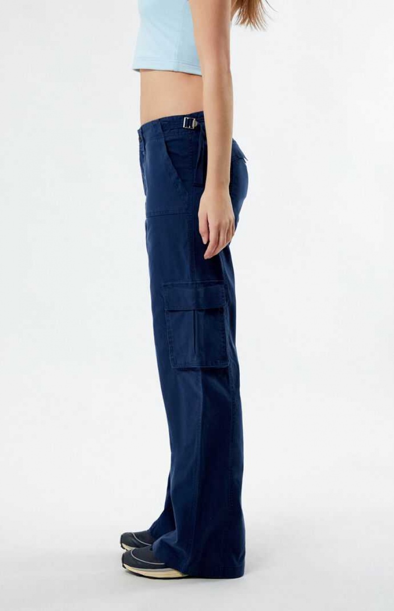 NAVY PacSun Mid Rise Puddle Pants | VAECBPU-41