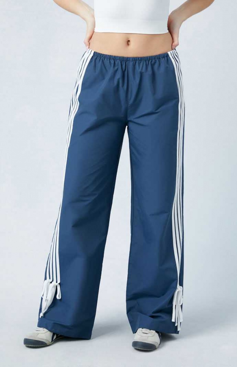 NAVY PacSun Navy Wide Leg Track Pants | MVPNGIK-65