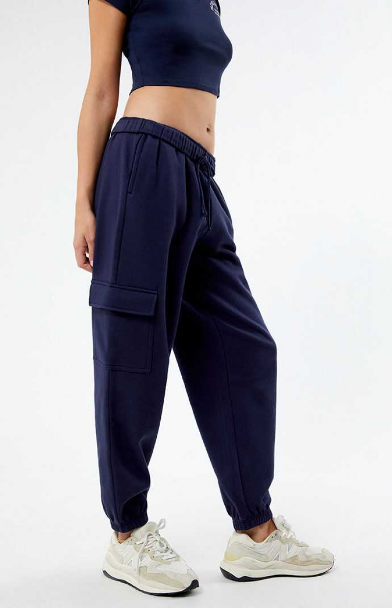 NAVY PacSun Pacific Sunwear Cargo Sweatpants | FGWZEUS-07