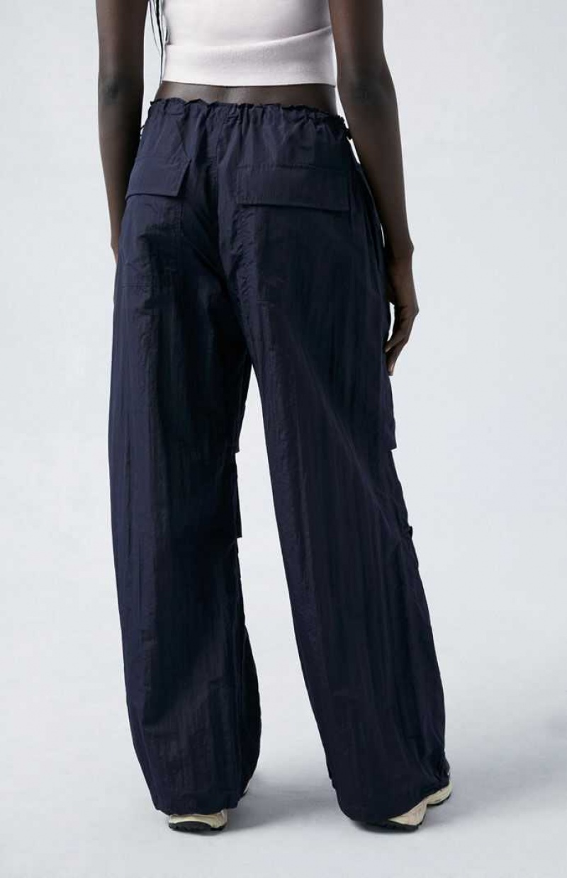 NAVY PacSun Shine Low Rise Parachute Pants | RFHSXMA-71