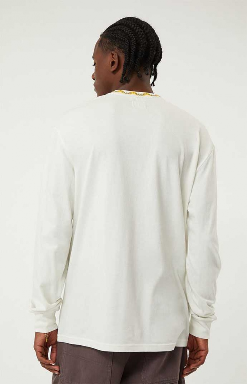 OFF WHITE PacSun Off White Bliss Jacquard Crew Long Sleeve T-Shirt | AUBMPOQ-03