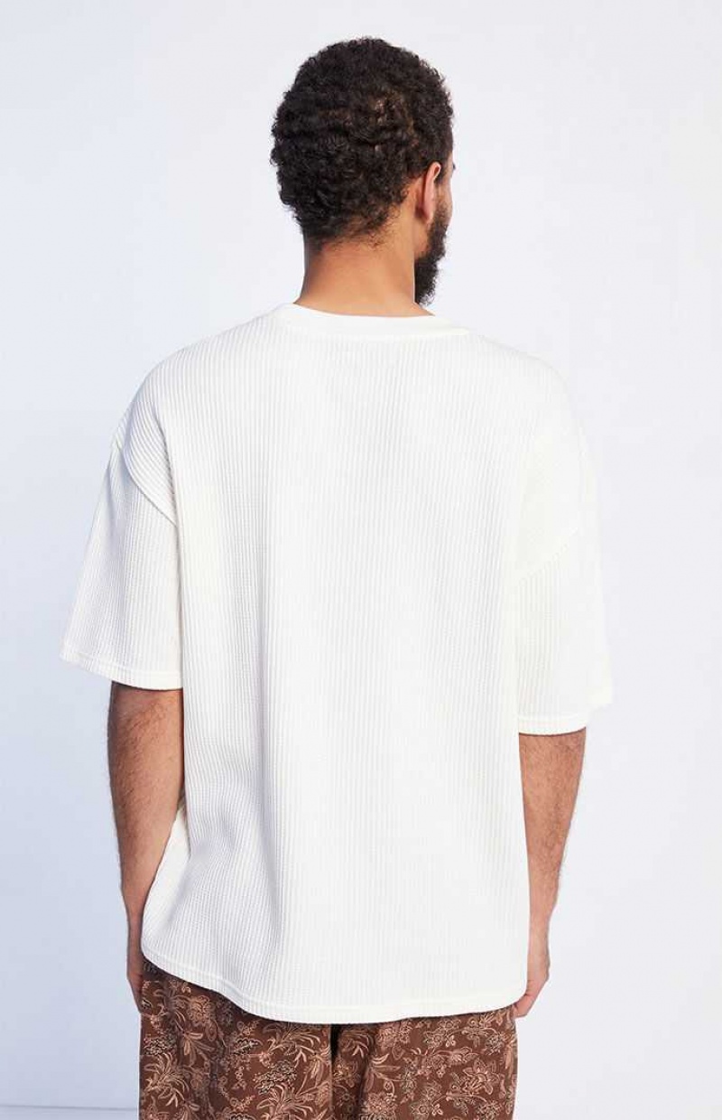 OFF WHITE PacSun Off White Boxy Waffle T-Shirt | MVFPBWH-35