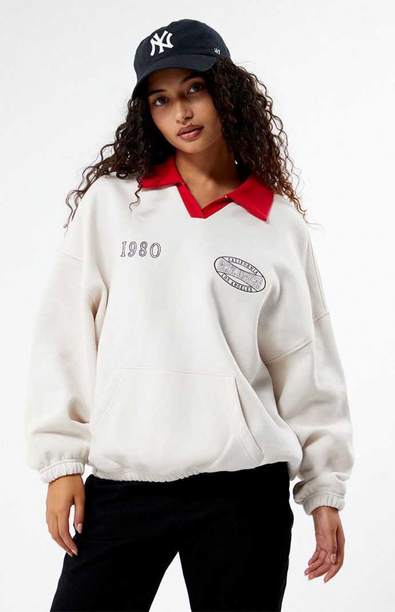 OFF WHITE PacSun Pacific Sunwear Rugby Oversized Sweatshirt | VMKDBOA-14