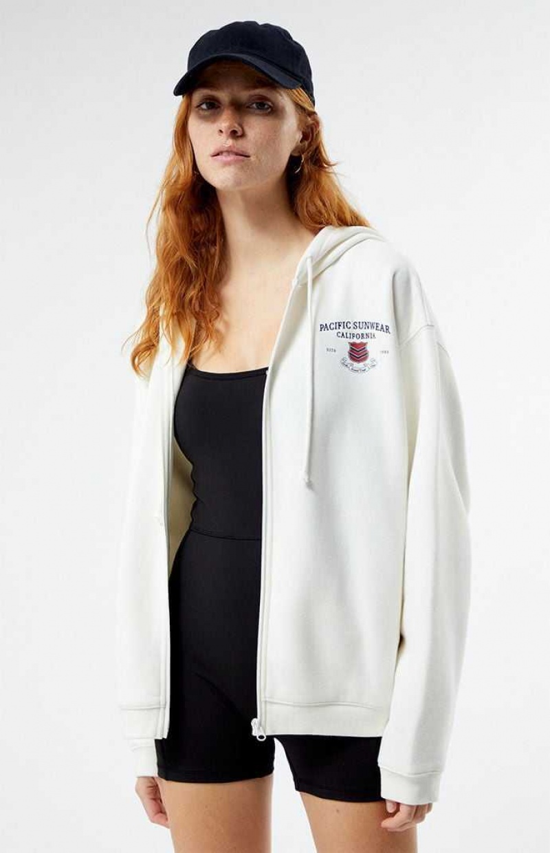 OFF WHITE PacSun Social Dept. Pacific Sunwear Full Zip Hoodie | QFGSHCY-46