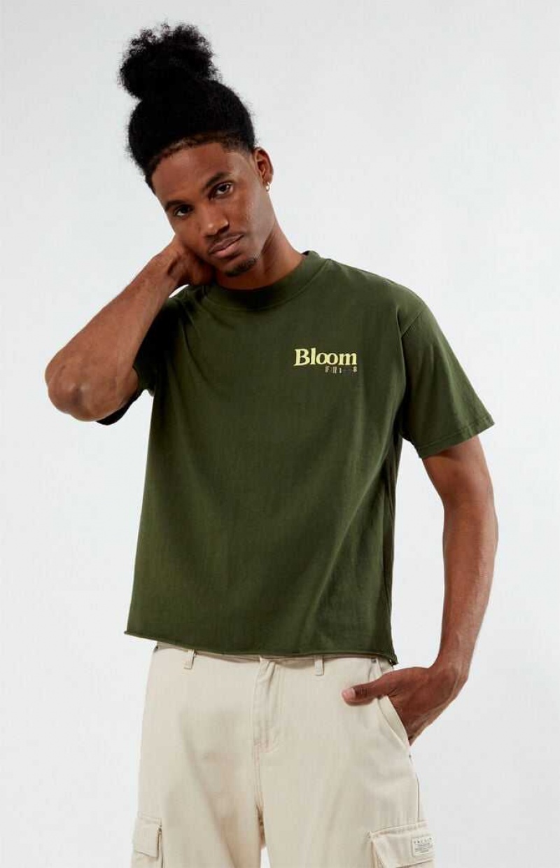 OLIVE PacSun Bloom Cropped T-Shirt | CYVZOUW-76