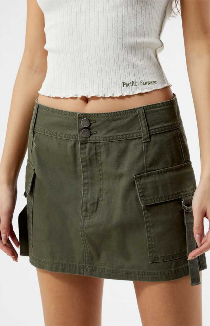 OLIVE PacSun D-Ring Cargo Mini Skirt | TBINXMY-80