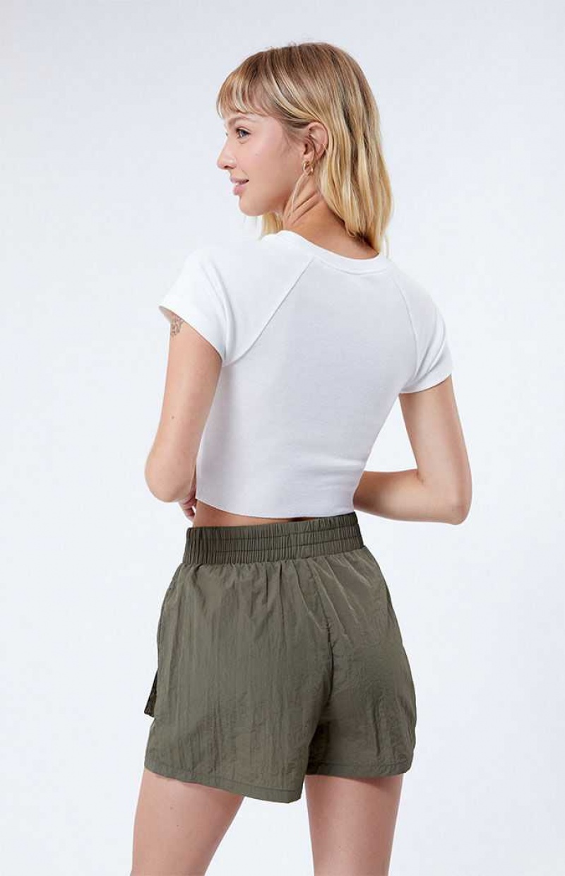 OLIVE PacSun LA Hearts Cargo Elastic Waist Shorts | IJPOLWR-40