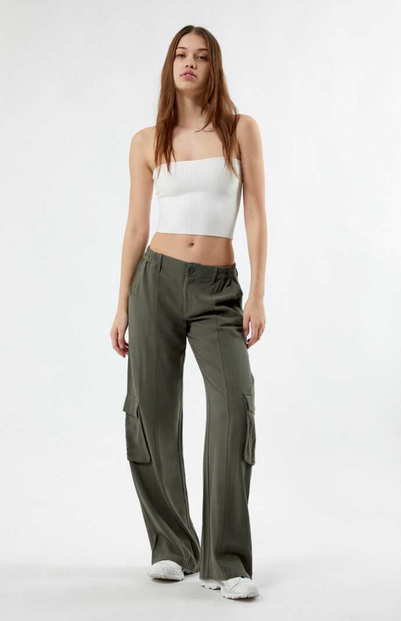 OLIVE PacSun Linen Cargo Pants | LUSGXOR-85