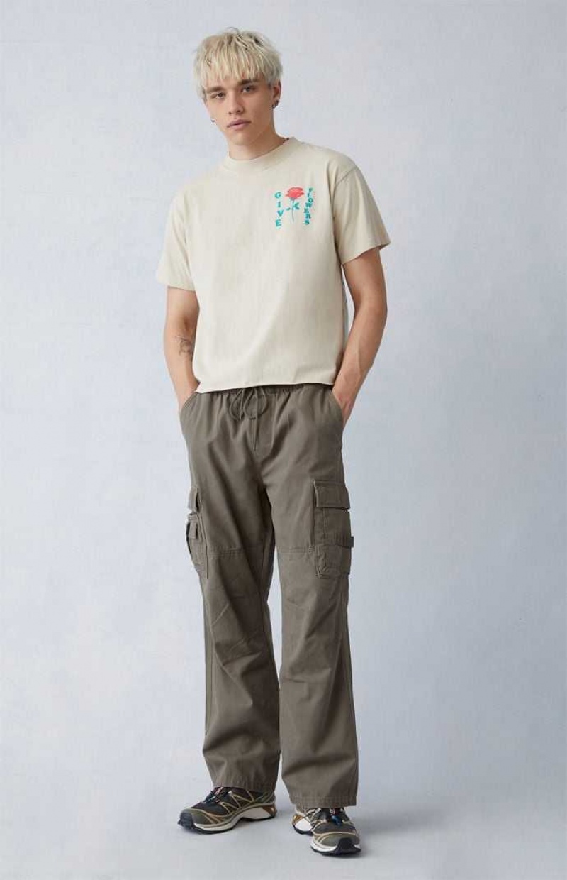 OLIVE PacSun Olive Canvas Baggy Cargo Pants | PRUATQC-24