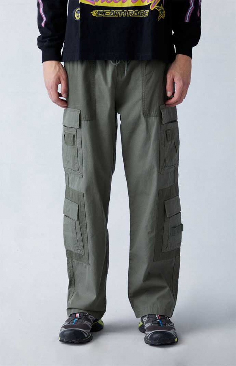 OLIVE PacSun Olive Canvas Baggy Cargo Pants | QTIWDSE-98