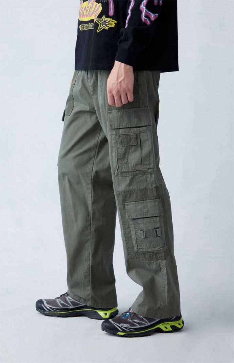 OLIVE PacSun Olive Canvas Baggy Cargo Pants | QTIWDSE-98