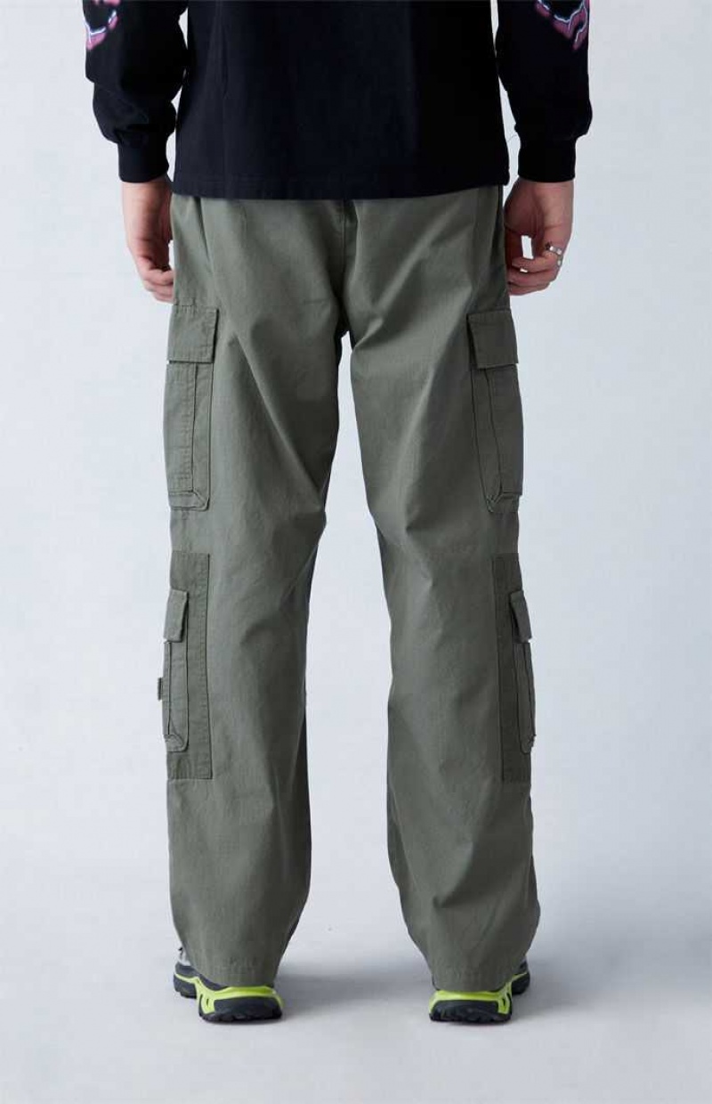 OLIVE PacSun Olive Canvas Baggy Cargo Pants | QTIWDSE-98