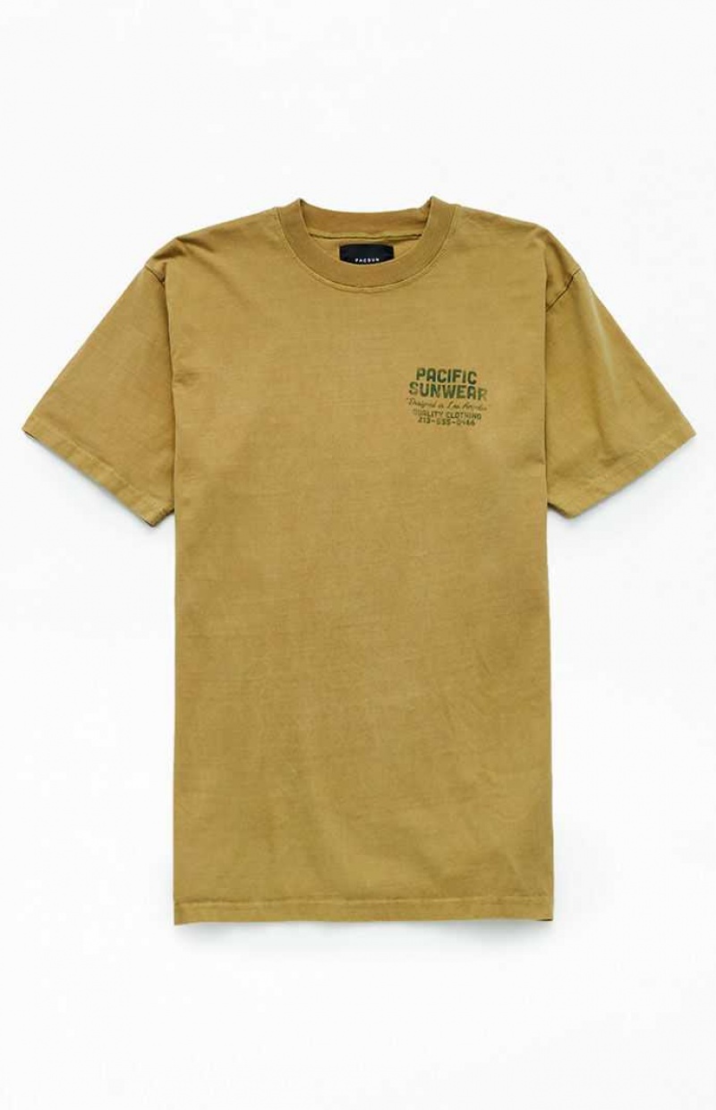 OLIVE PacSun Pacific Sunwear Quality Clothing T-Shirt | NRAHMVP-94