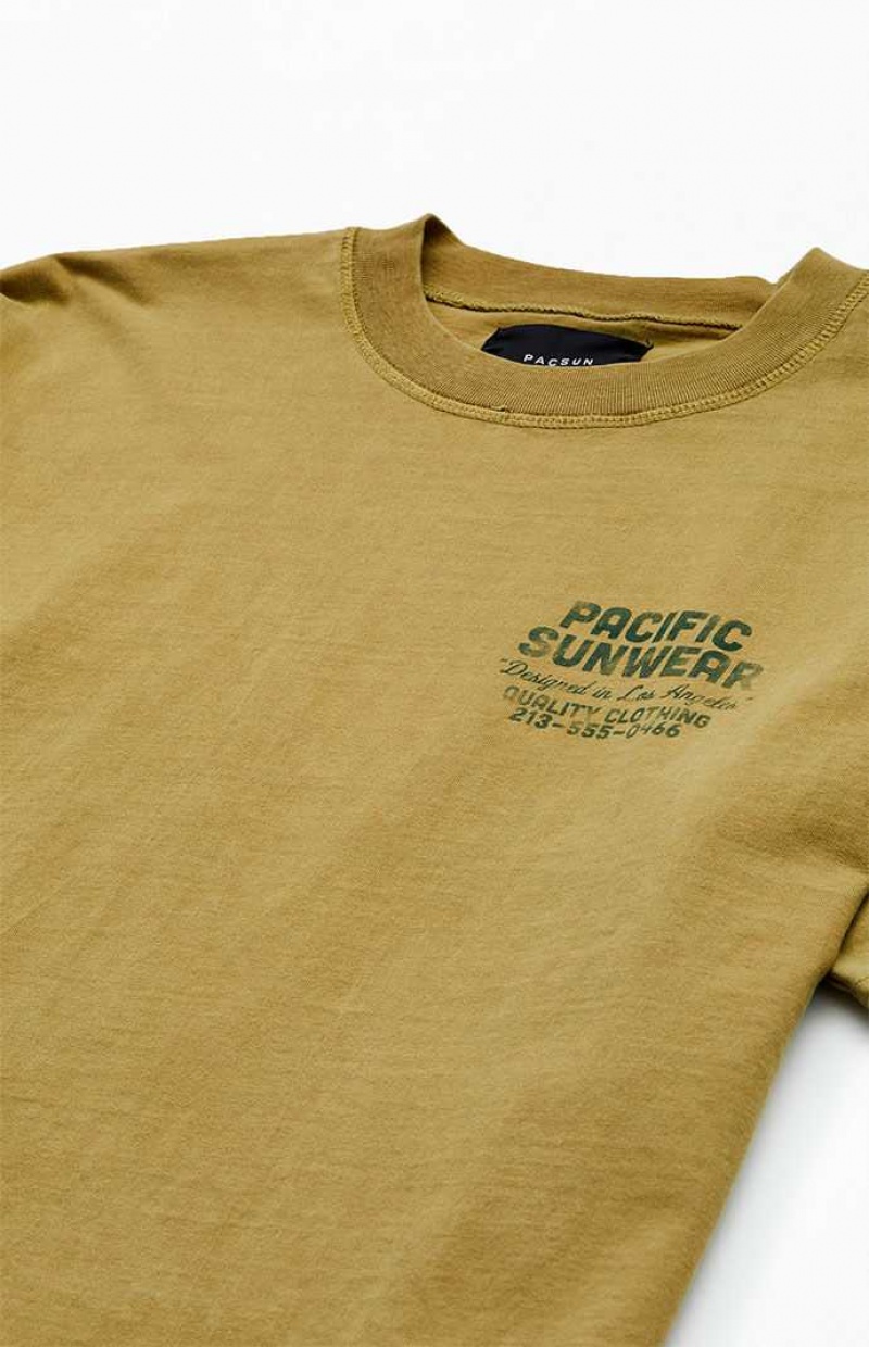 OLIVE PacSun Pacific Sunwear Quality Clothing T-Shirt | NRAHMVP-94