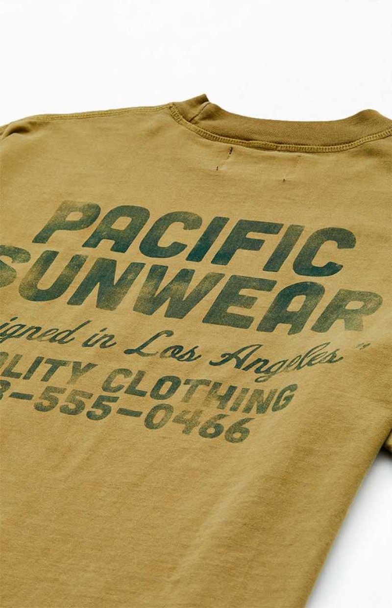 OLIVE PacSun Pacific Sunwear Quality Clothing T-Shirt | NRAHMVP-94