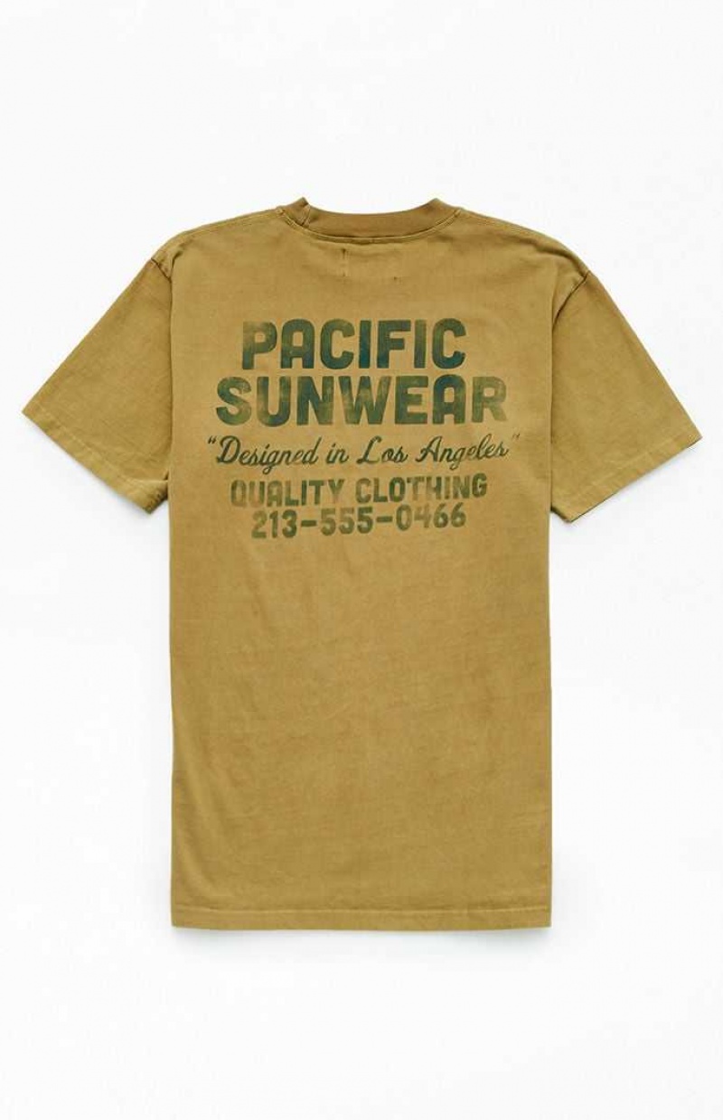 OLIVE PacSun Pacific Sunwear Quality Clothing T-Shirt | NRAHMVP-94