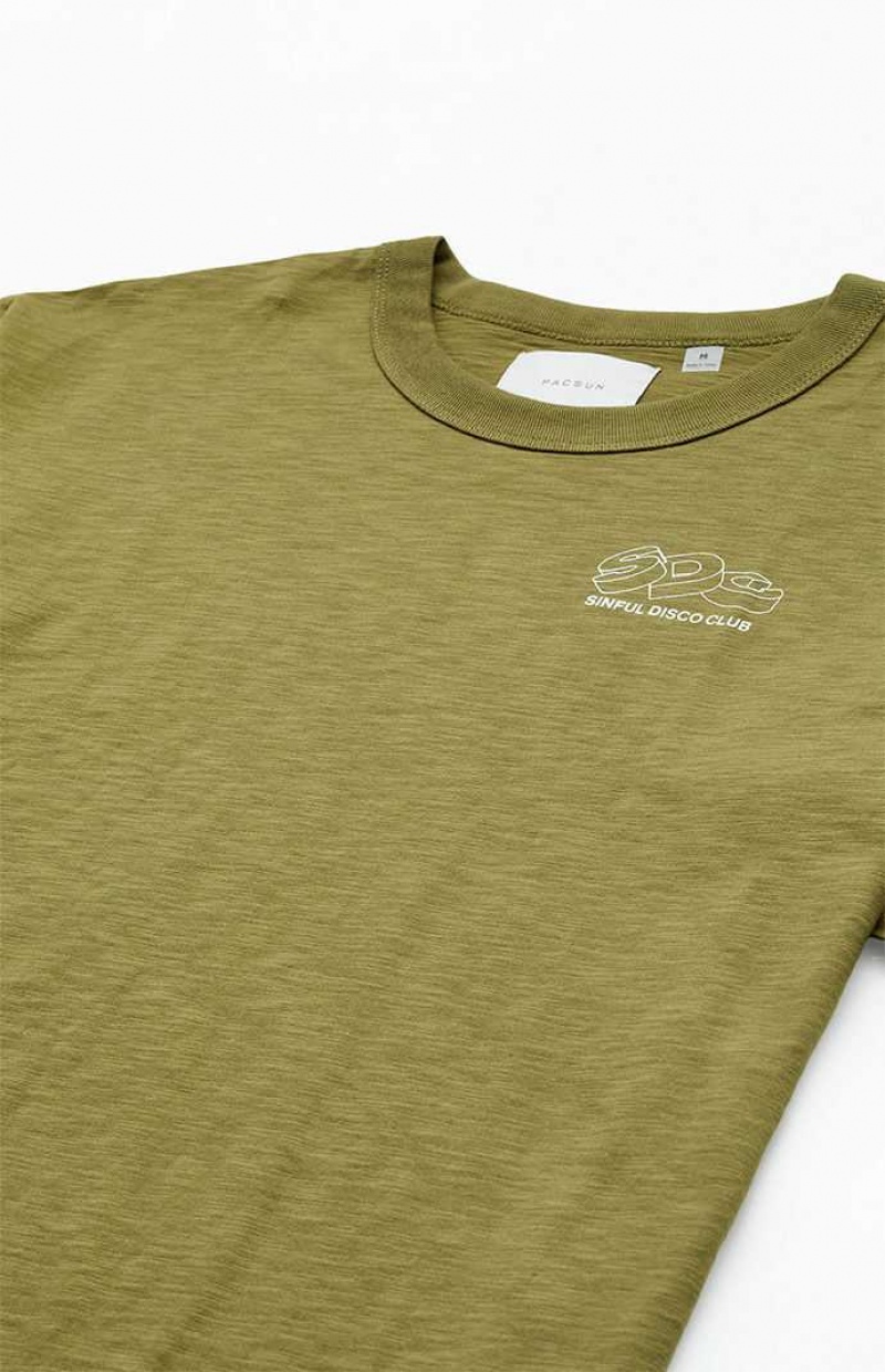 OLIVE PacSun Sinful Disco Slub T-Shirt | OKCSNXH-62