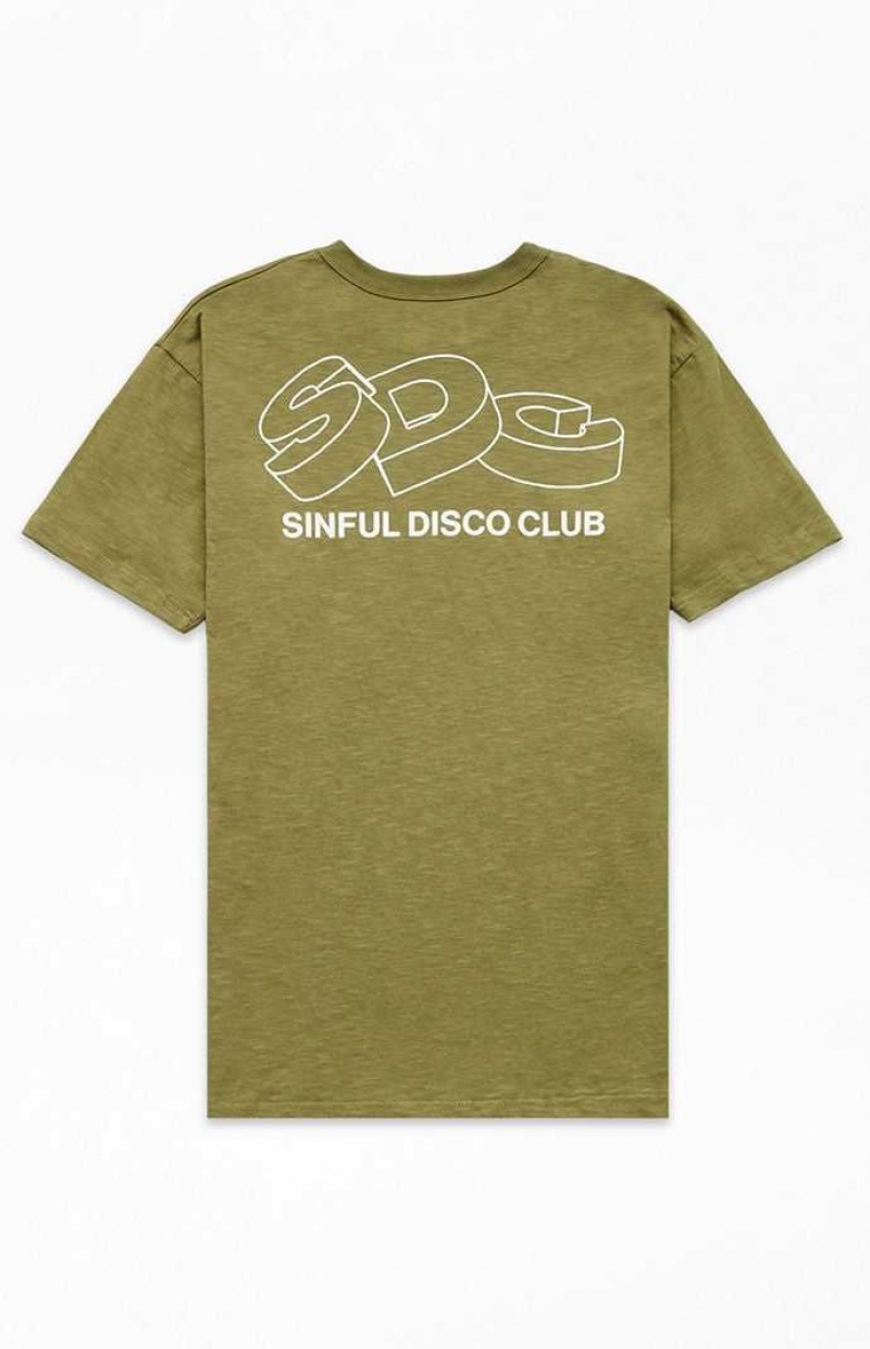 OLIVE PacSun Sinful Disco Slub T-Shirt | OKCSNXH-62