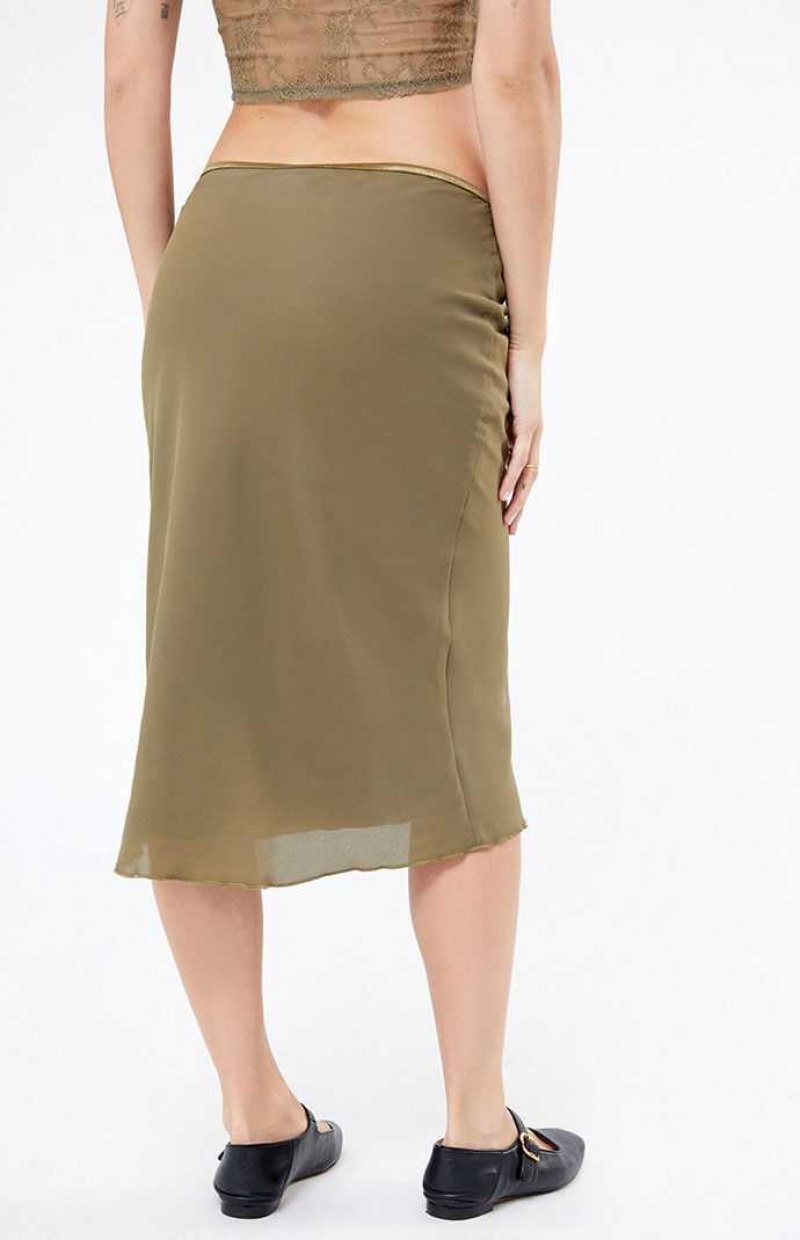 OLIVE PacSun Tie Midi Skirt | LHNGQCJ-69