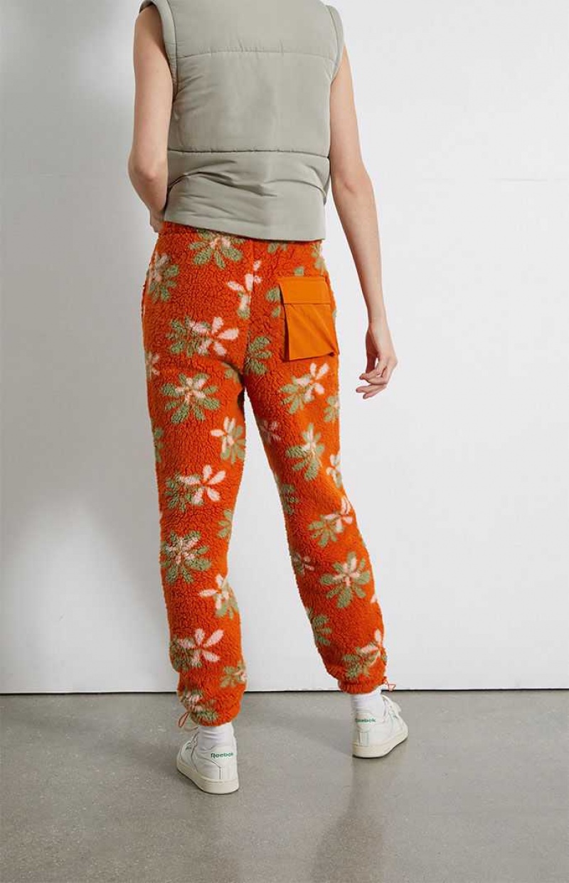 ORANGE PacSun Groovy Floral Sherpa Sweatpants | FPTGZKV-45