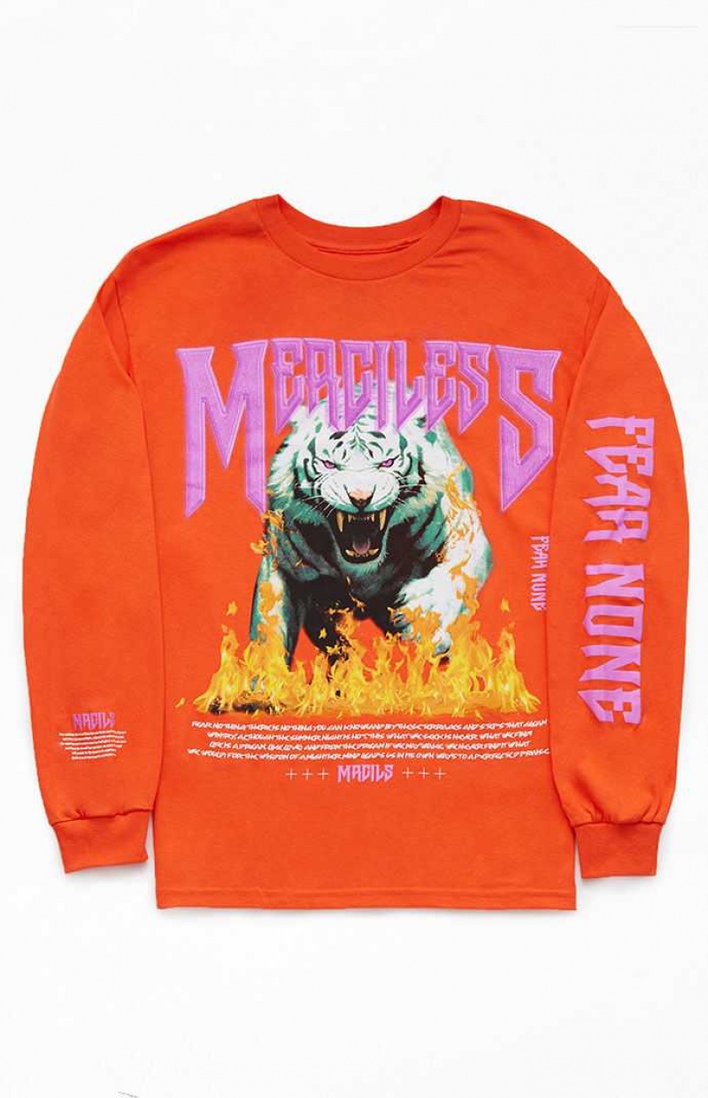 ORANGE PacSun Merciless Long Sleeve T-Shirt | FDPETRG-21