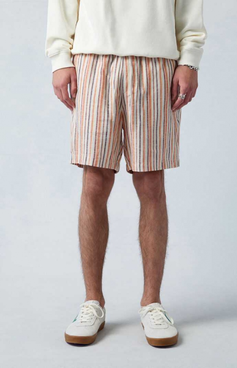 ORANGE PacSun Russel Linen Volley Shorts | IUFLJPK-07