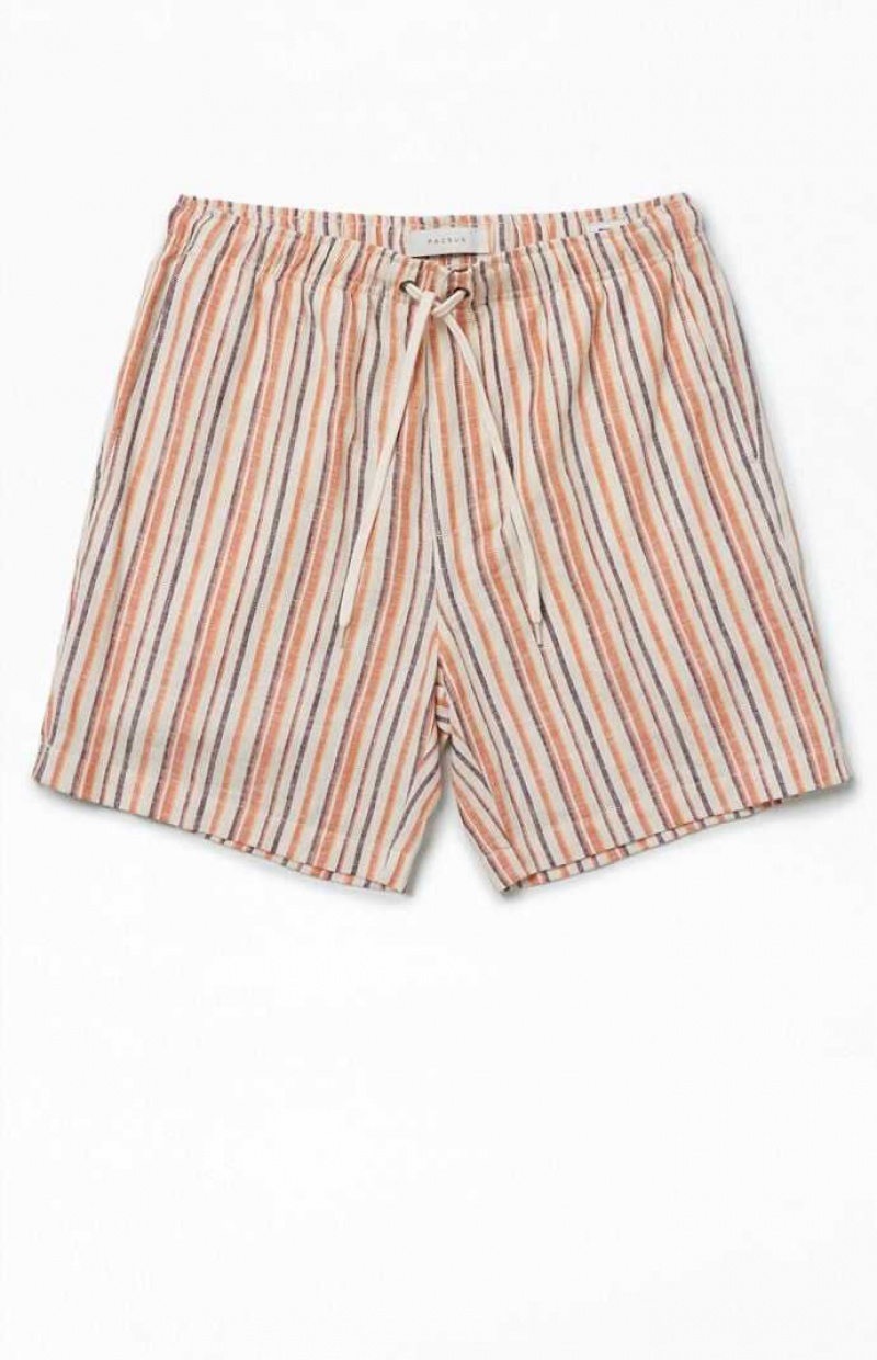 ORANGE PacSun Russel Linen Volley Shorts | IUFLJPK-07