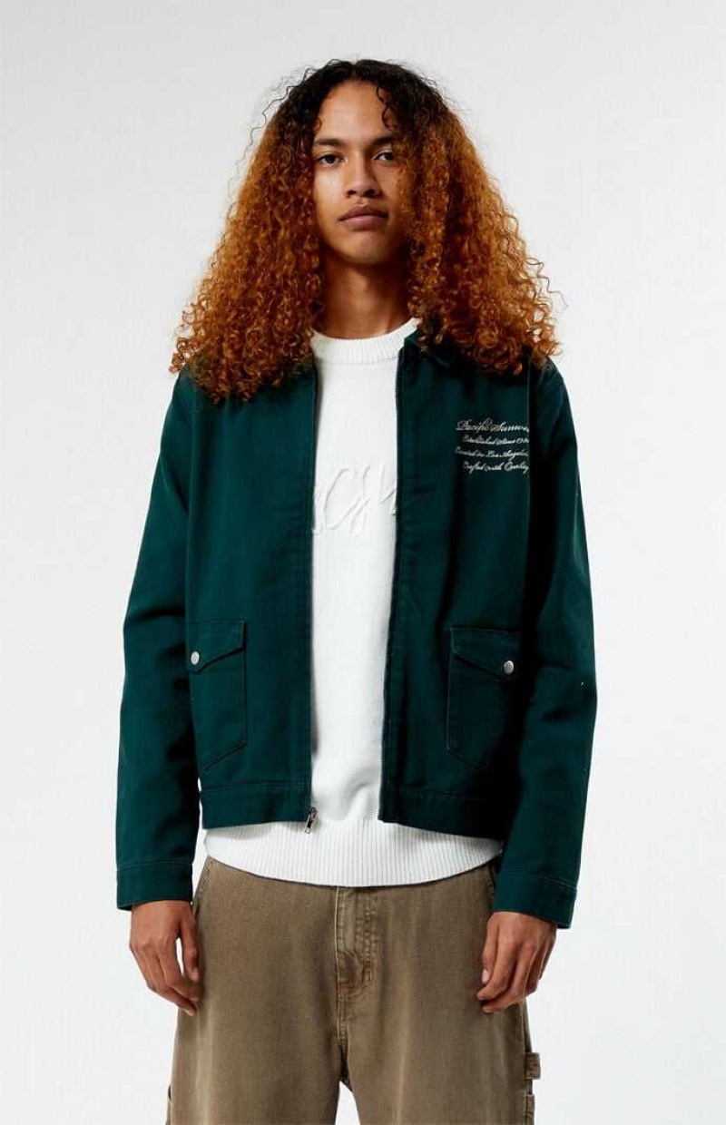 PINE PacSun Baldwin Embroidered Gas Jacket | SCKYFHJ-91