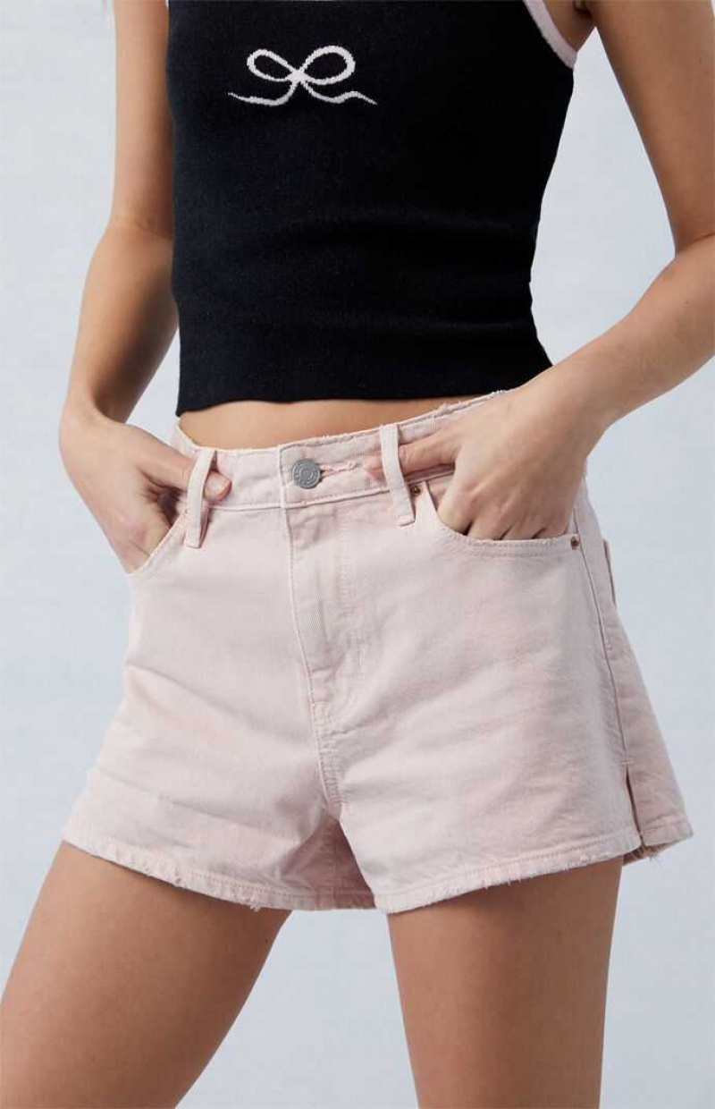 PINK PacSun Eco Pink High Waisted Denim Festival Shorts | JQWNEZG-62