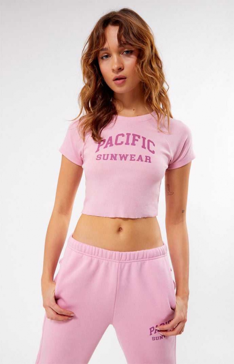 PINK PacSun Pacific Sunwear Arch Raglan T-Shirt | UOQSHER-83