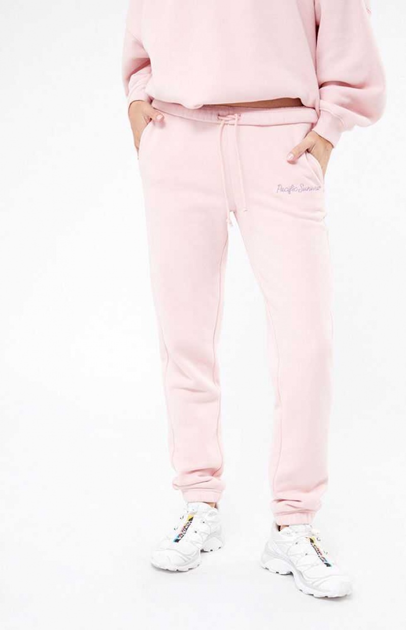 PINK PacSun Pacific Sunwear Script Slim Sweatpants | IURSXYJ-38