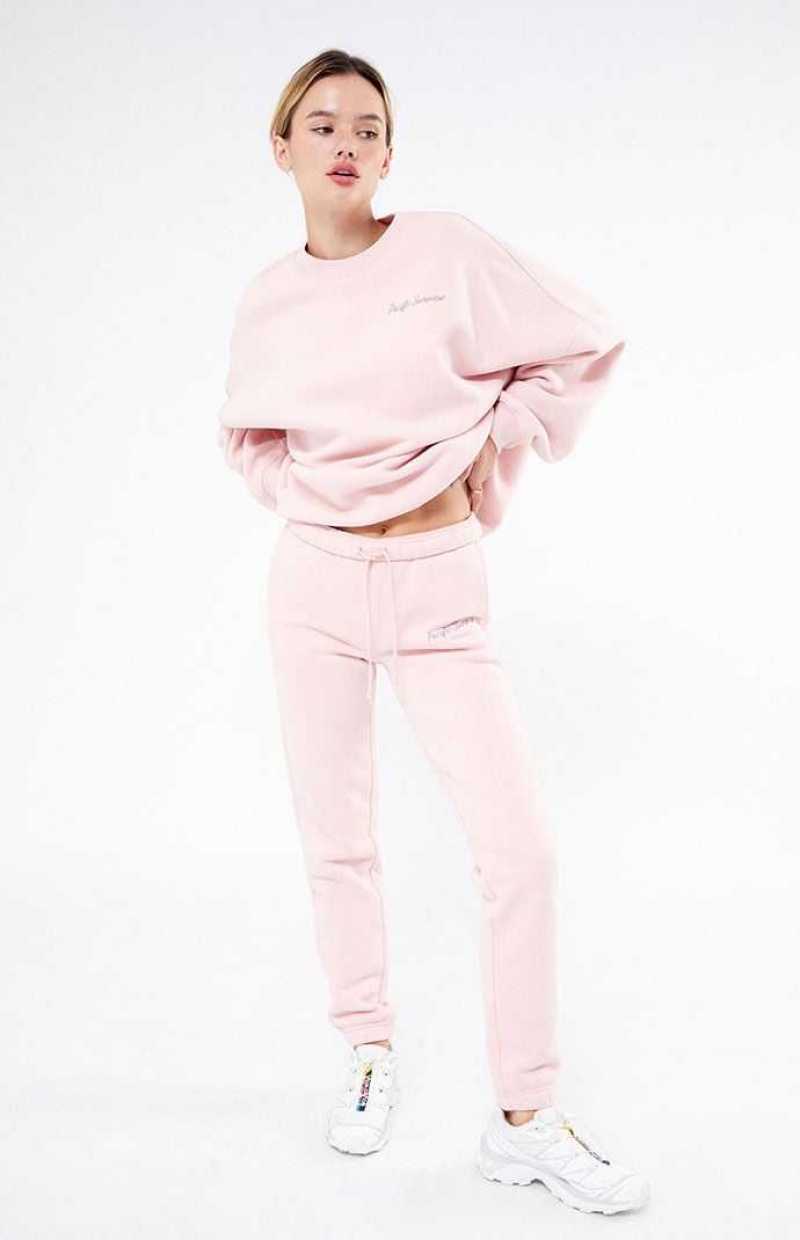 PINK PacSun Pacific Sunwear Script Slim Sweatpants | IURSXYJ-38