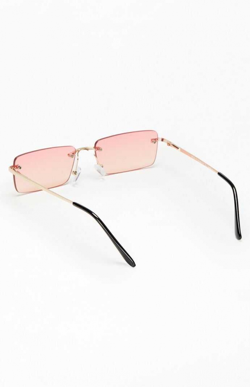 PINK PacSun Pink Metal Square Sunglasses | ESRGDOZ-91