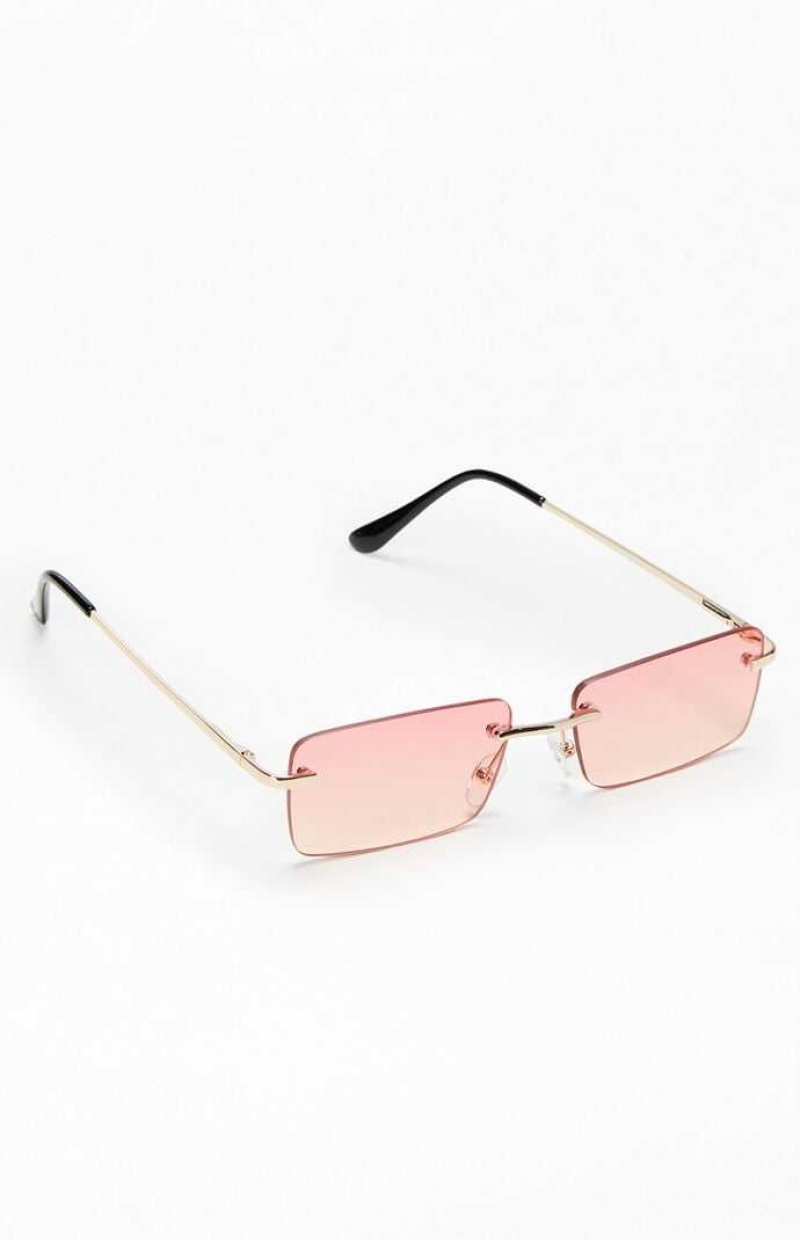 PINK PacSun Pink Metal Square Sunglasses | ESRGDOZ-91