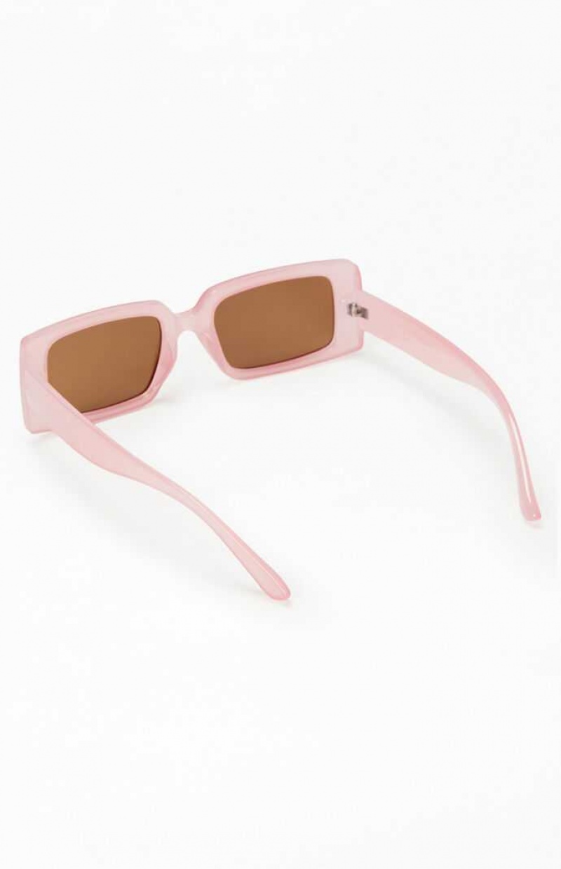 PINK PacSun Pink Square Plastic Sunglasses | CWHZVPL-49