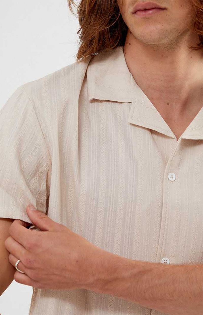 PINK PacSun Pointelle Texture Woven Camp Shirt | CFXUAIL-50