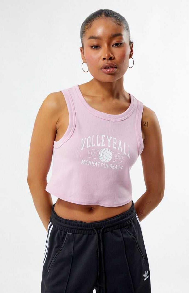 PINK PacSun Volleyball Ribbed Tank Top | WULGXPI-06