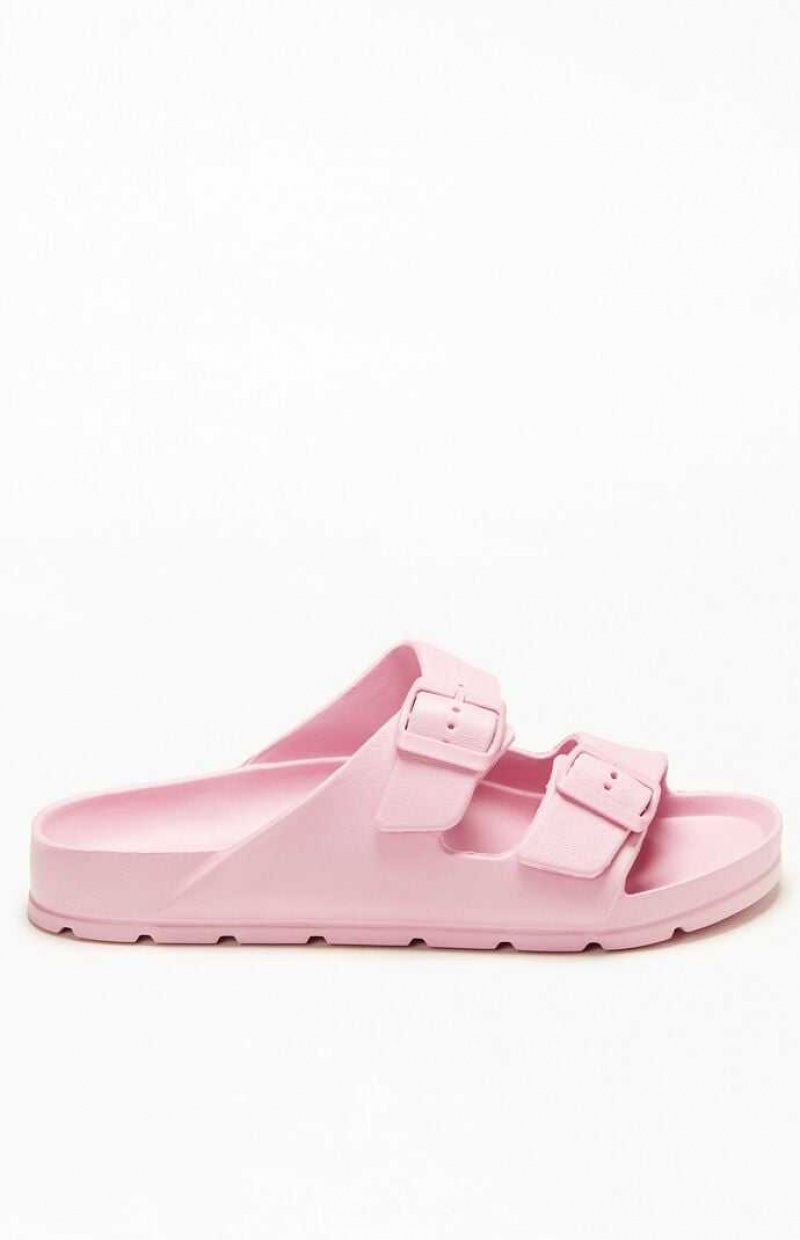 PINK PacSun Women\'s Buckle Strap Sandals | IULNWRF-64